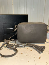 Load image into Gallery viewer, YSL Gray Leather Camera Crossbody Purse, Box &amp; Cards included
