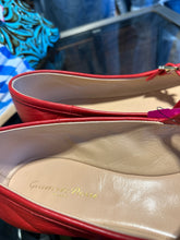 Load image into Gallery viewer, Gianvito Rossi Red Leather Flat W/gold Buckle Shoe, Size 42
