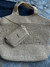 Load image into Gallery viewer, Saint Laurent Natural Raffia Logo Large Purse, duster included

