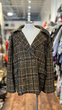 Load image into Gallery viewer, Bellerose brown &amp; black Acrylic Blend Plaid Oversized Blazer, Size 3=Large
