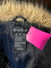 Load image into Gallery viewer, BeBe Black &amp; Tan Leather stud accents Faux fur Y2K Jacket, Size M
