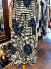 Load image into Gallery viewer, Alquema grey/white/blue Polyester gingham &amp; floral crinkle Sleeveless Dress
