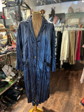 Load image into Gallery viewer, Priory Metallic Blue Poly Blend button down light weight Jacket
