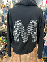 Load image into Gallery viewer, Madonna Black Cotton text Hoodie longsleeve Sweatshirt with Hoodie, Size S
