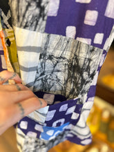 Load image into Gallery viewer, Zuri purple, grey multi coton &amp; poly Patchwork Button up Sleeveless Top, Size M
