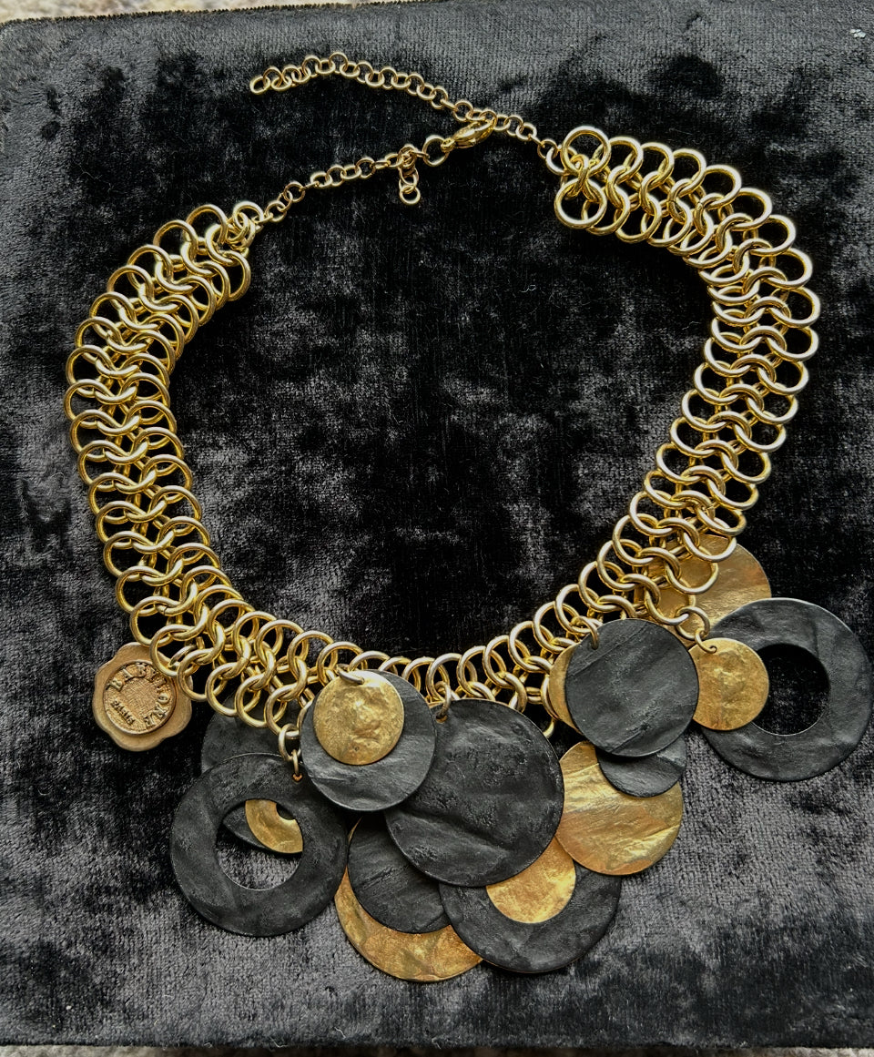 BABYLON PARIS Gently Worn gold & black Metal Necklace
