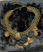 Load image into Gallery viewer, BABYLON PARIS Gently Worn gold &amp; black Metal Necklace
