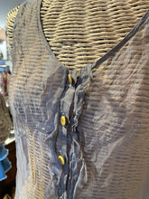 Load image into Gallery viewer, neesh Gray Silk sheer Sleeveless Top
