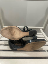 Load image into Gallery viewer, Manolo Blahnik Black Patent Leather Wedge sandal, Dusters Incl.,Size 38.5
