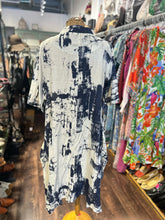 Load image into Gallery viewer, amato rizzi beige &amp; blue Cotton Blend Abstract Shirt Dress oversized Dress
