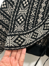 Load image into Gallery viewer, Moschino Black &amp; Tan Wool knit Nordic Bolero Embellished Top, Size 8
