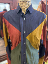 Load image into Gallery viewer, Marithe F. Girbaud mustard, brick, olive, navy cupro &amp; rayon color block Top
