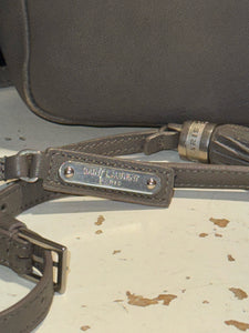 YSL Gray Leather Camera Crossbody Purse, Box & Cards included