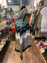 Load image into Gallery viewer, Missoni black &amp; multi Merino Wool Chevron Open front AS IS pulls Layering, Size 6 Top
