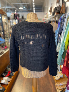 Raquel Allegra Black alpaca blend Woven Gently worn Sweater, Size 0=XS