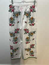 Load image into Gallery viewer, Lot by Orsina white &amp; multi Needlepoint Elastic Waist Pant, Size M
