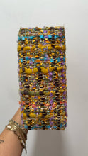 Load image into Gallery viewer, Neshama Orange &amp; Multi Tweed Size Mini Abalone Purse
