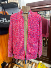 Load image into Gallery viewer, in bed with you pink, blue, white Wool Print Zip Up Jacket
