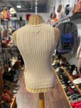 Load image into Gallery viewer, Allude Beige Cotton &amp; Silk Ribbed Sleeveless Top
