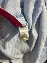 Load image into Gallery viewer, CP Shades Light Blue &amp; white Linen Stripe w/Pocket Top, Size S
