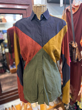 Load image into Gallery viewer, Marithe F. Girbaud mustard, brick, olive, navy cupro &amp; rayon color block Top
