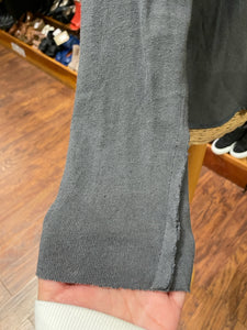 Cynthia Ashby Grey Linen Raw Hem Long Sleeve Sweater, Size L