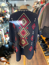 Load image into Gallery viewer, Johnny Was Black embroidery Poncho Sweater, Size XS
