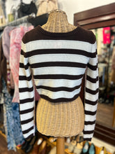 Load image into Gallery viewer, Solid &amp; Striped Pink &amp; Brown Wool &amp; cashmere Stripe Cropped Sweater, Size M
