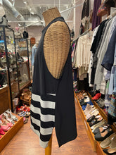 Load image into Gallery viewer, Tekbika Black Nylon W/White Stripes Sleeveless Top, Size XS
