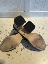Load image into Gallery viewer, Larroude Black Leather platform ankle strap Shoe, Size 9
