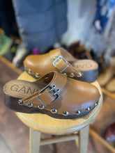 Load image into Gallery viewer, Ganni almond Leather W/Studs clog, AS IS-inserts,Size 38
