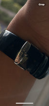 Load image into Gallery viewer, Philip Stein Black &amp; silver patent W/Diamonds Watch, AS IS
