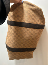 Load image into Gallery viewer, GUCCI Brown Cotton Logo Size Large duffle bag, Vintage/AS IS condition
