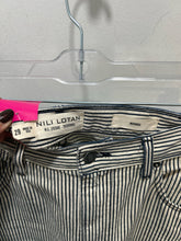 Load image into Gallery viewer, Nili Lotan White &amp; Indigo Cotton hickory stripe low rise relaxed fit Jeans
