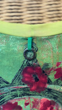 Load image into Gallery viewer, Save the Queen Green &amp; Pink Nylon Blend abstract floral Long sleeve mesh Top
