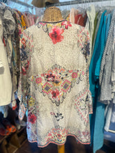 Load image into Gallery viewer, Johnny Was pink, yellow, ivory Silk Floral Long sleeve Top, Size S
