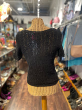Load image into Gallery viewer, La Maille Sezane Black Cotton NWT! Eyelet Top, Size XS
