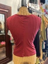 Load image into Gallery viewer, Issey Miyake Red Cotton Twist Sleeveless tight waist Top
