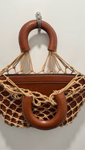 Load image into Gallery viewer, STAUD Brown &amp; beige Leather NET Handbag Purse
