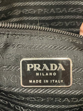 Load image into Gallery viewer, Prada Black Nylon tessuto Size large tote side traingle Purse
