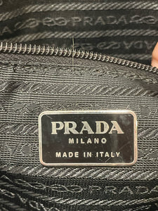 Prada Black Nylon tessuto Size large tote side traingle Purse