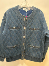 Load image into Gallery viewer, Veronica Beard Blue Cotton Quilted denim NWT Jacket, Size L
