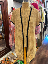 Load image into Gallery viewer, STAUD Tan &amp; Black Woven trim design wrap cover up Dress
