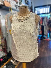Load image into Gallery viewer, Piazza Sempione Beige Cotton Blend Textured Sleeveless NWT Top, Size 14
