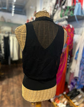 Load image into Gallery viewer, Simkhai Black Rayon Blend sleeveless mesh detail Top
