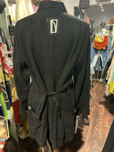 Load image into Gallery viewer, Andrea Geer Black Linen Patchwork button down Gently Worn Top, Size S
