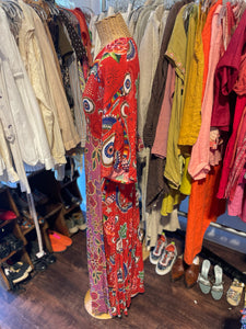 FARM Rio Purple & Red Viscose floral & doodles wrap dress Dress, Size L