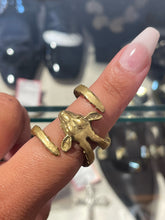 Load image into Gallery viewer, DESIGNER gold tone Brass Ram head Ring, Size 8
