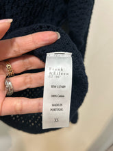 Load image into Gallery viewer, Frank &amp; Eileen Navy Cotton open knit Sweater
