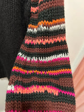 Load image into Gallery viewer, Johnny Was Black alpaca blend colorful sleeves Sweater, Size L
